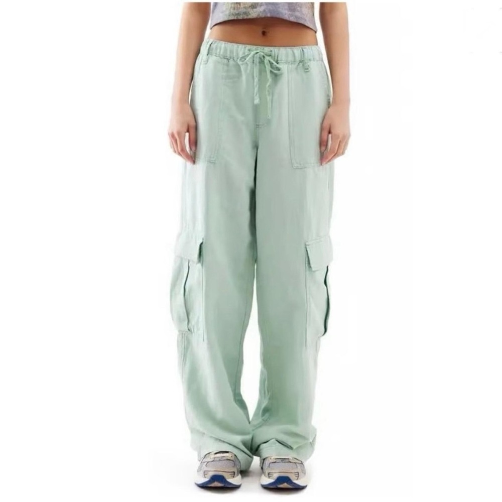 Topshop Mint Green Drawstring Cargo Pants